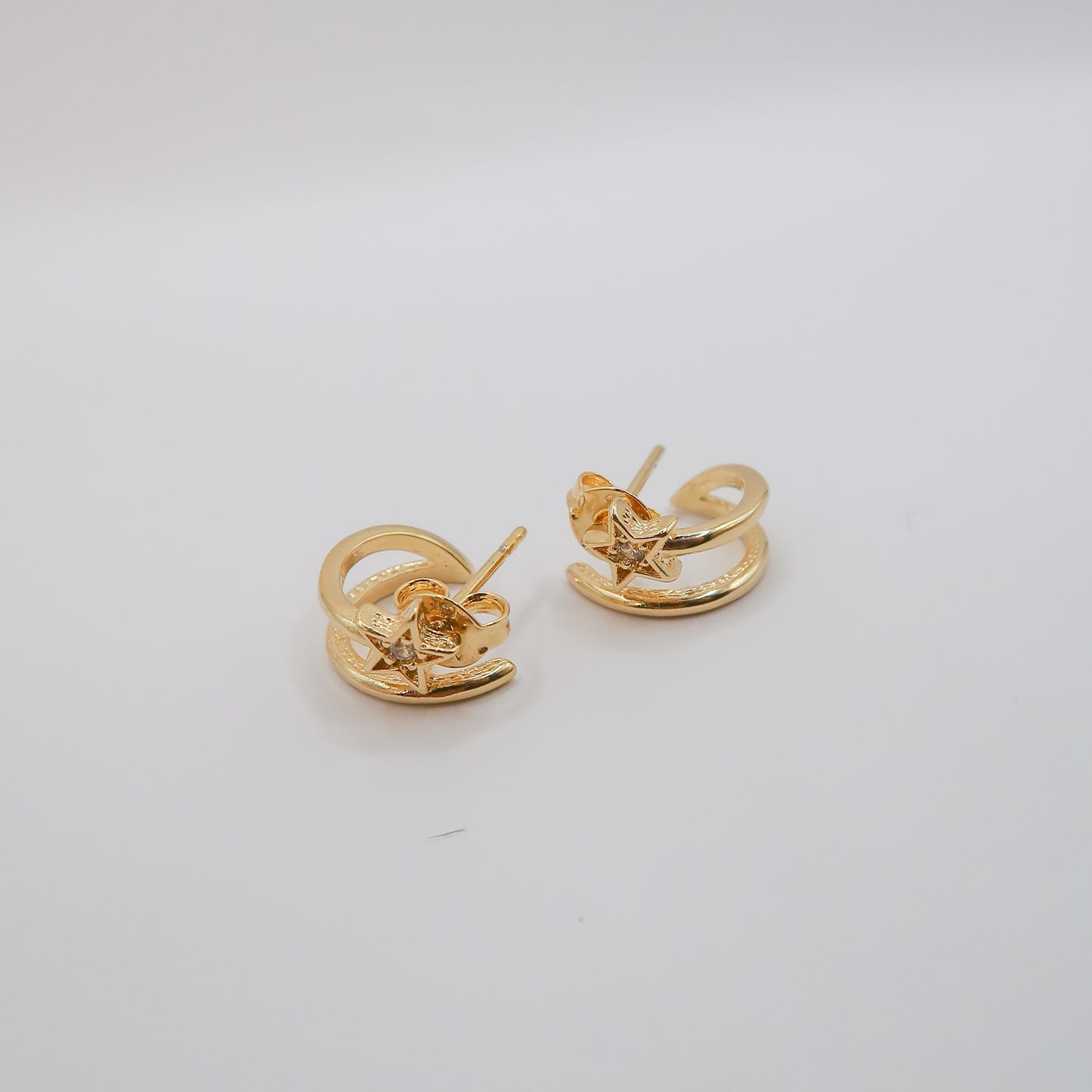Double HoopShooting Star Stud Earring