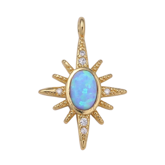 Lyra Blue Opal Star Charm